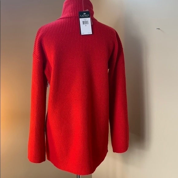 Lauren Ralph Red Mock Neck Cashmere Blend … - Picture 4 of 8